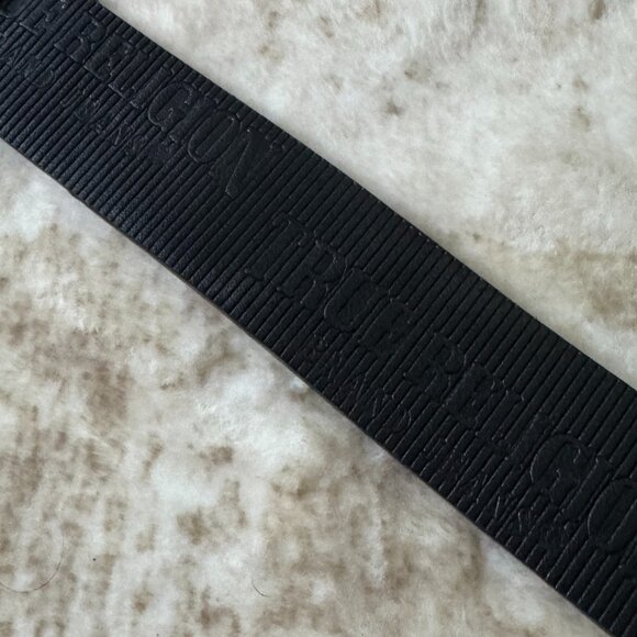 True Religion Black PU "Leather" Belt w/ TR Branding All Over, Size 42 - Picture 4 of 6